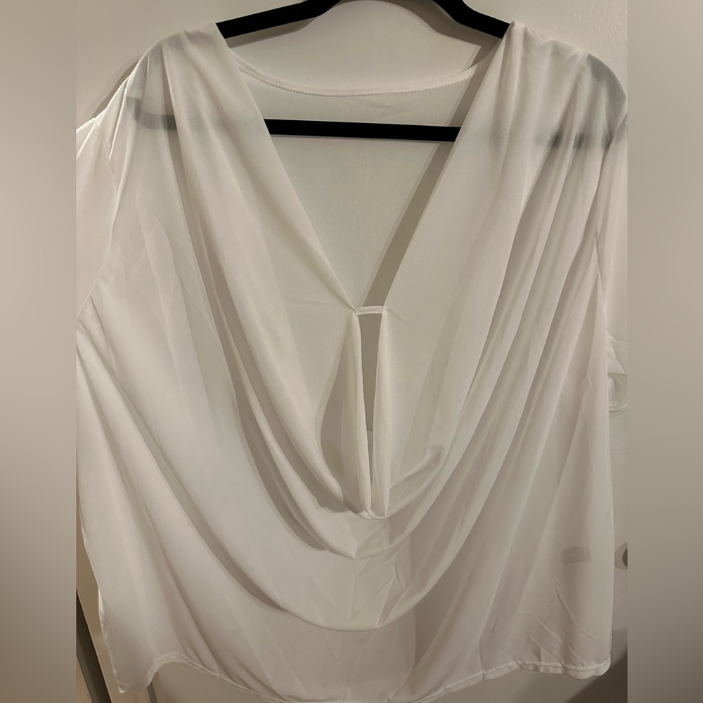 White Drapped Tee